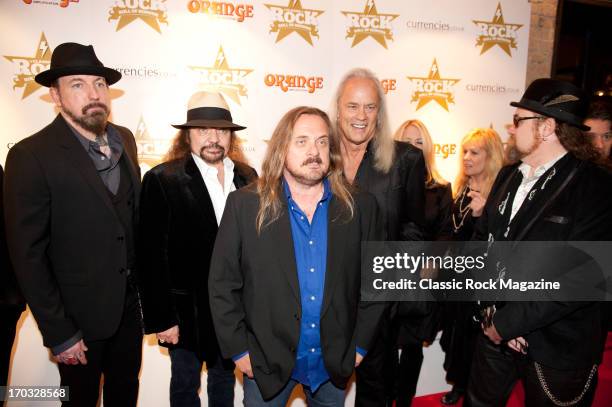 The members of American hard rock band Lynyrd Skynyrd attend the Classic Rock Roll of Honour at the Roundhouse, November 13, 2012.