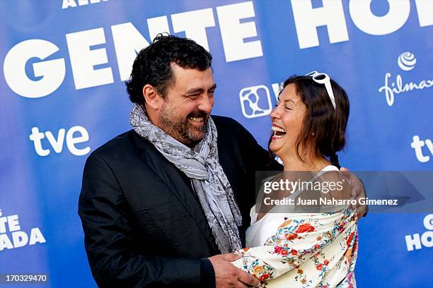 Spanish actor Paco Tous and Marisol Membrillo attend "Somos Gente Honrada" photocall at Proyecciones Cinema on June 11, 2013 in Madrid, Spain.