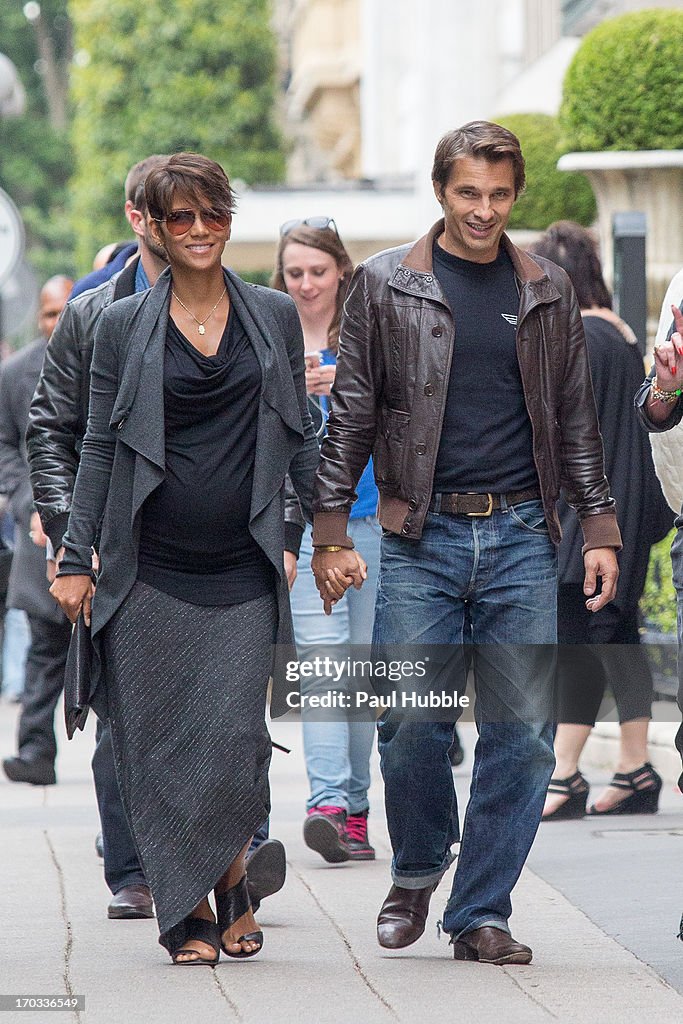 Halle Berry And Olivier Martinez Sighting In Paris