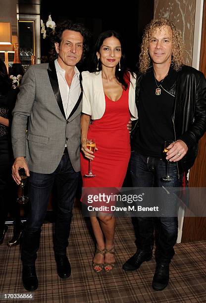 Stephen Webster, Yasmin Mills and Bon Jovi keyboardist David Bryan attend a private dinner previewing the new 'Alex James Presents' Blue Monday...