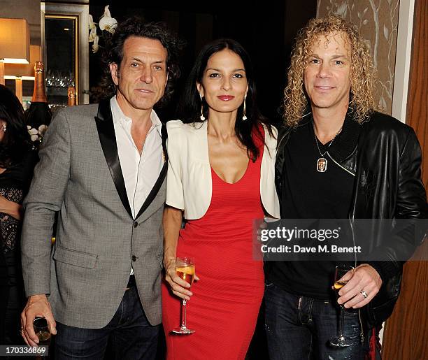 Stephen Webster, Yasmin Mills and Bon Jovi keyboardist David Bryan attend a private dinner previewing the new 'Alex James Presents' Blue Monday...