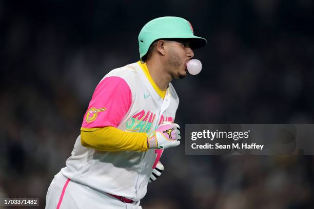 Luis Garcia of the San Diego Padres looks on after being taken out of News Photo - Getty Images