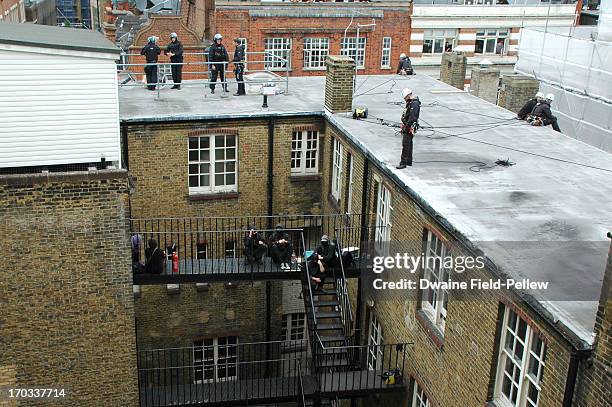 Activists occupy a convergence centre of the Stop G8 protest group off Beak Street ahead of next week's G8 summit in Northern Ireland on June 11,...