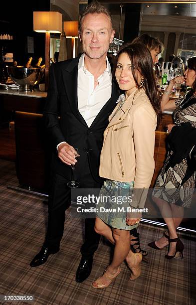 Gary Kemp and Lauren Kemp attend a private dinner previewing the new 'Alex James Presents' Blue Monday cheese at The Cadogan Hotel on June 11, 2013...