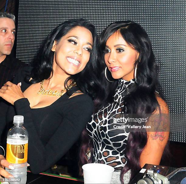 Nicole 'Snooki' Polizzi and Adela arrive at Seminole Hard Rock Hotel & Casino - Hard Rock Cafe Hollywood on June 7, 2013 in Hollywood, Florida.