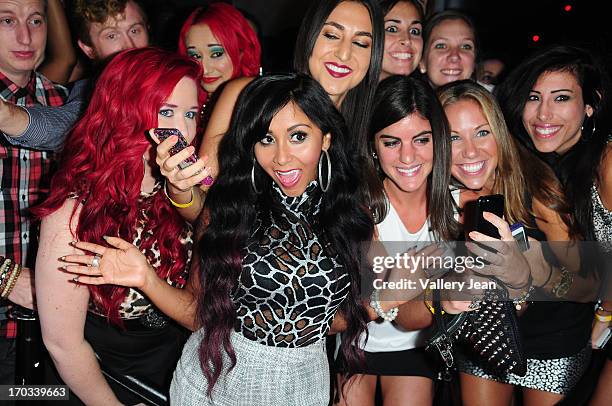 Nicole 'Snooki' Polizzi arrives at Seminole Hard Rock Hotel & Casino ? Hard Rock Cafe Hollywood on June 7, 2013 in Hollywood, Florida.