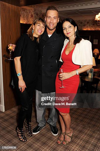 Anastasia Webster, Calum Best and Yasmin Mills attend a private dinner previewing the new 'Alex James Presents' Blue Monday cheese at The Cadogan...