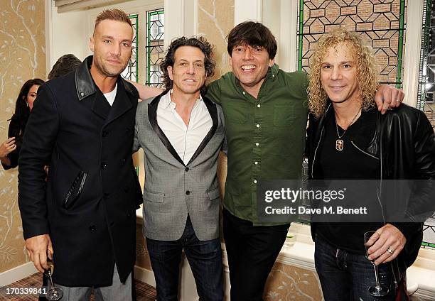 Calum Best, Stephen Webster, Alex James and Bon Jovi keyboardist David Bryan attend a private dinner previewing the new 'Alex James Presents' Blue...