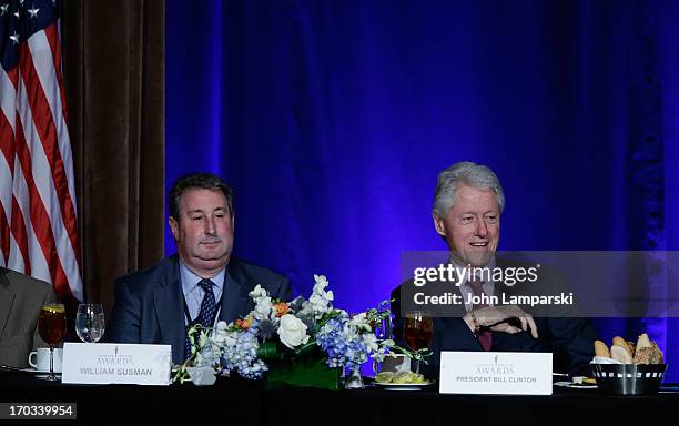 William Susman and Former President of the United States Bill Clinton attend the 72nd Annual Father Of The Year Awards at the Grand Hyatt New York on...