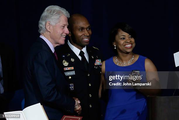 Mark K. Shirver, Former President of the United States Bill Clinton and Major Jackson Drumgoole ll attend the 72nd Annual Father Of The Year Awards...