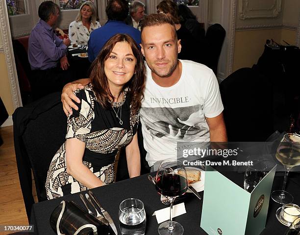 Susan Young and Calum Best attend a private dinner previewing the new 'Alex James Presents' Blue Monday cheese at The Cadogan Hotel on June 11, 2013...