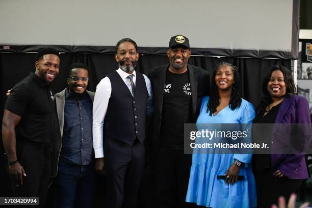 Johnson, Victor Luckerson, Dr. Lael Alexander, Ri-Karlo Handy, Montika Collins and Karra Duncan attend the Oprah Winfrey Network Tulsa preview...