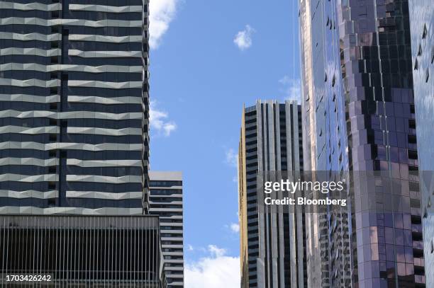 Apartment towers in Melbourne, Australia, on Monday, Oct. 2, 2023. Australian home prices stayed strong in September, driven by soaring demand and...