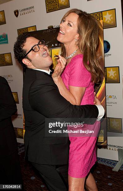 Josh Gad and Allison Janney attend Critics' Choice Television Awards VIP Lounge on June 10, 2013 in Los Angeles, California.