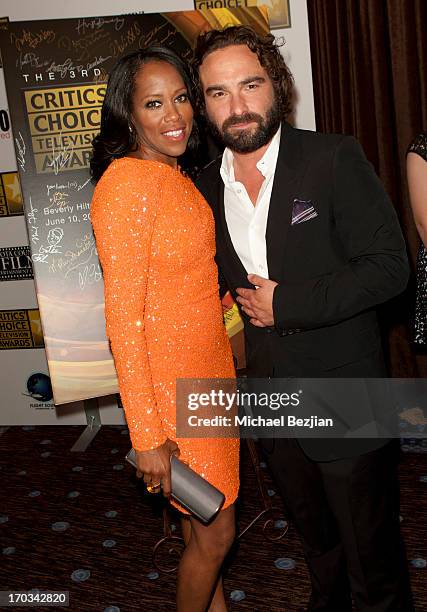 Regina King and Johnny Galecki attend Critics' Choice Television Awards VIP Lounge on June 10, 2013 in Los Angeles, California.