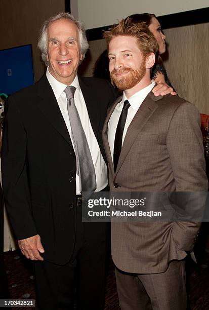 Henry Winkler and Seth Green attend Critics' Choice Television Awards VIP Lounge on June 10, 2013 in Los Angeles, California.