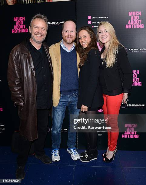 Anthony Head, Joss Whedon, Daisy Head and Emily Head attend the gala screening of 'Much Ado About Nothing' at Apollo Piccadilly Circus on June 11,...