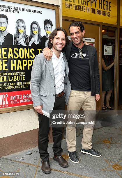 Paul Rudd and Bobby Cannavale attend "Reasons To Be Happy" Broadway Opening Night at the Lucille Lortel Theatre on June 11, 2013 in New York City.