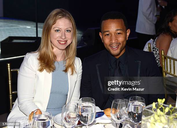 Chelsea Clinton and John Legend attend the Samsung's Annual Hope for Children Gala at CiprianiÕs in Wall Street on June 11, 2013 in New York City.