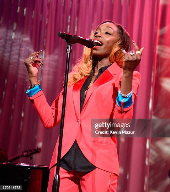 Estelle performs on stage during the Samsung's Annual Hope for Children Gala at CiprianiÕs in Wall Street on June 11, 2013 in New York City.