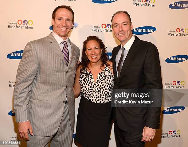 Drew Brees and President of Samsung Electronics America Tim Baxter attend the Samsung's Annual Hope for Children Gala at CiprianiÕs in Wall Street on...