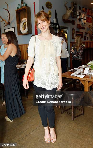 Actress Kate Sumner, wearing Paper Denim & Cloth attends the Paper Denim & Cloth and Baby2Baby Luncheon at Son Of A Gun on June 11, 2013 in Los...