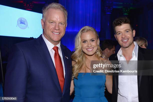 Boomer Esiason, Sydney Esiason and Robin Thicke attend the Samsung's Annual Hope for Children Gala at Ciprianis in Wall Street on June 11, 2013 in...