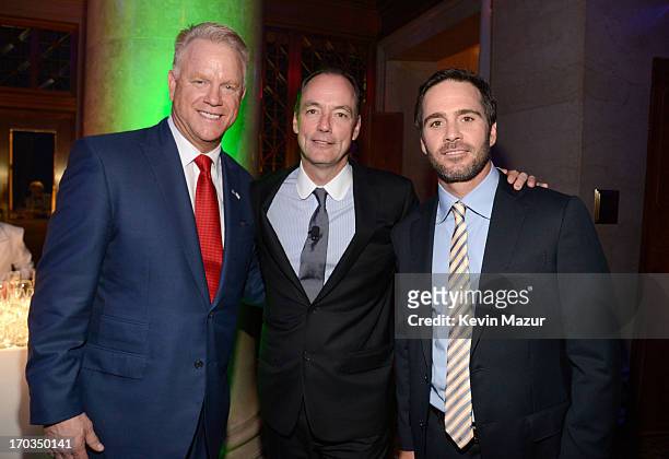 Boomer Esiason, President of Samsung Electronics America Tim Baxter and Jimmie Johnson attend the Samsung's Annual Hope for Children Gala at...