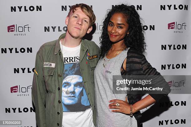 Josh Madden and Vashtie Kola attend as NYLON And Aloft Hotels Celebrate The June/July Music Issue With Avril Lavigne at the Highline Ballroom on June...