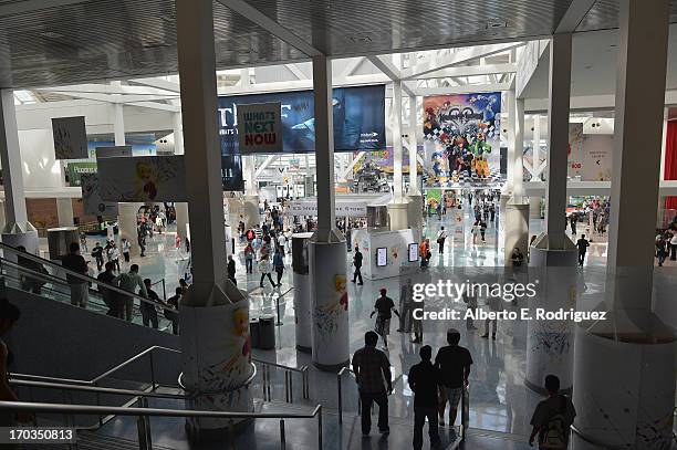 General view ot the convention hall at the E3 Gaming and Technology Conference at the Los Angeles Convention Center on June 11, 2013 in Los Angeles,...