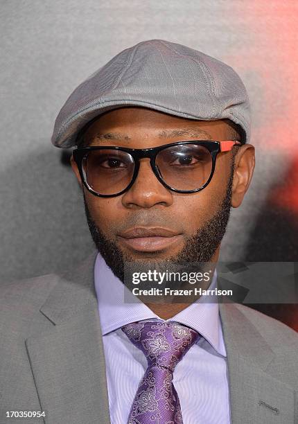 Actor Nelsan Ellis attends the premiere of HBO's "True Blood" Season 6 at ArcLight Cinemas Cinerama Dome on June 11, 2013 in Hollywood, California.