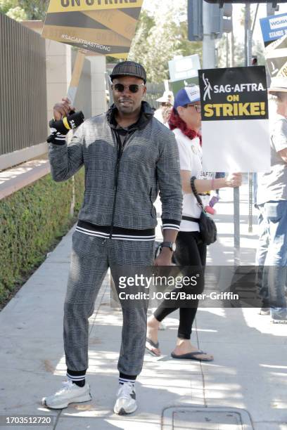 Amin Joseph is seen on the SAG-AFTRA picket line on October 02, 2023 in Los Angeles, California.