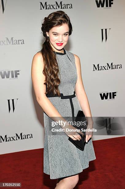 Actress Hailee Steinfeld attends the Max Mara and W Magazine cocktail party to honor the Women In Film Max Mara Face of the Future Awards recipient...