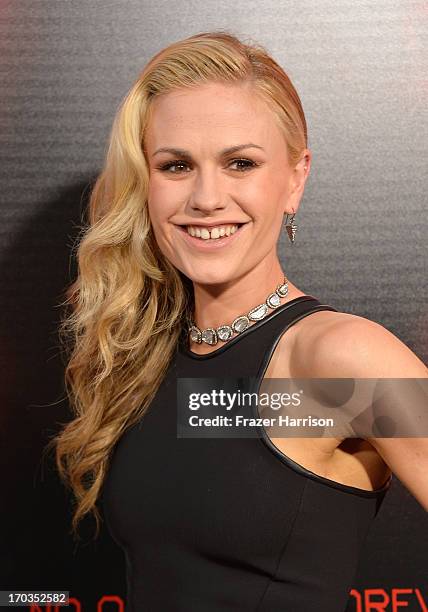 Actress Anna Paquin attends the premiere of HBO's "True Blood" Season 6 at ArcLight Cinemas Cinerama Dome on June 11, 2013 in Hollywood, California.