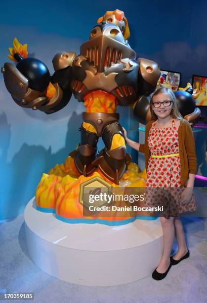 Bebe Wood plays the new Skylanders SWAP Force at Activision's E3 booth at Los Angeles Convention Center on June 11, 2013 in Los Angeles, California.