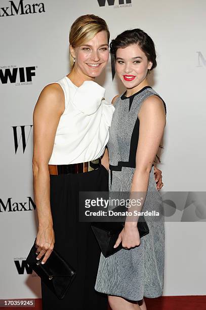 Max Mara executive Nicola Maramotti and actress Hailee Steinfeld attend the Max Mara and W Magazine cocktail party to honor the Women In Film Max...