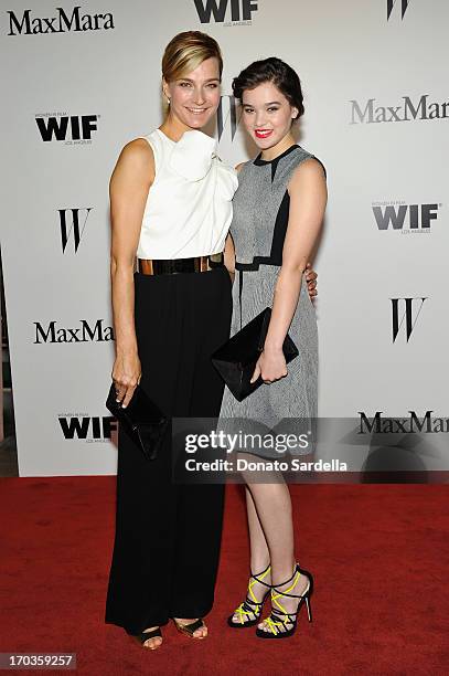 Max Mara executive Nicola Maramotti and actress Hailee Steinfeld attend the Max Mara and W Magazine cocktail party to honor the Women In Film Max...