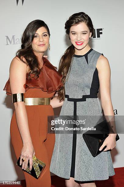 Max Mara executive Maria Giulia Maramotti and actress Hailee Steinfeld attend the Max Mara and W Magazine cocktail party to honor the Women In Film...