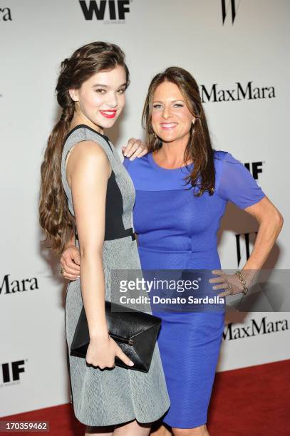 Actress Hailee Steinfeld and producer Cathy Shulman attend the Max Mara and W Magazine cocktail party to honor the Women In Film Max Mara Face of the...