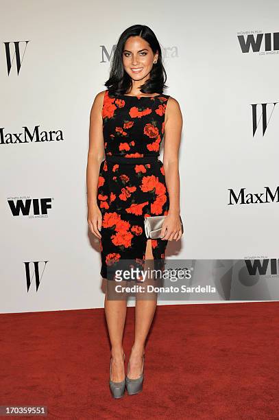 Actress Olivia Munn attends the Max Mara and W Magazine cocktail party to honor the Women In Film Max Mara Face of the Future Awards recipient Hailee...