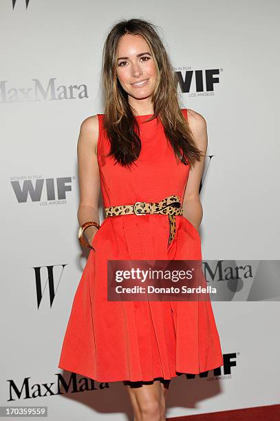 Personality Louise Roe attends the Max Mara and W Magazine cocktail party to honor the Women In Film Max Mara Face of the Future Awards recipient...