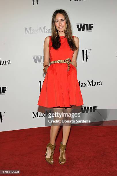 Personality Louise Roe attends the Max Mara and W Magazine cocktail party to honor the Women In Film Max Mara Face of the Future Awards recipient...