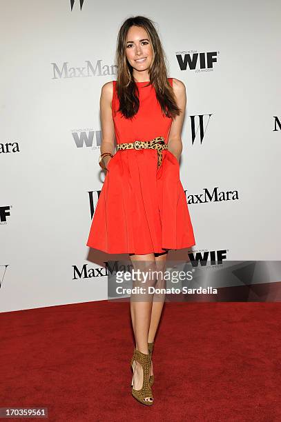 Personality Louise Roe attends the Max Mara and W Magazine cocktail party to honor the Women In Film Max Mara Face of the Future Awards recipient...