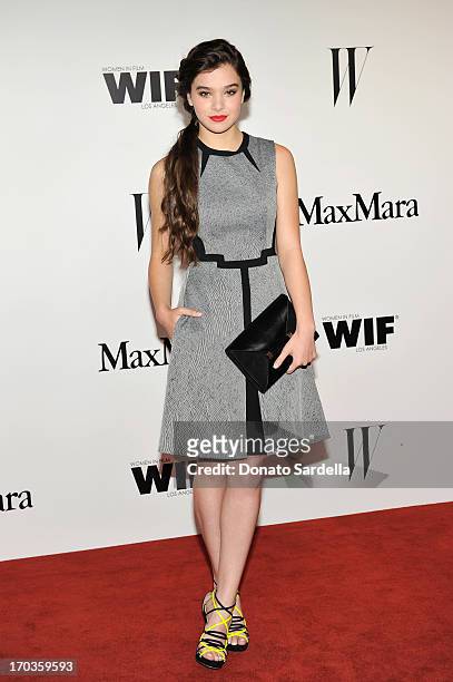 Actress Hailee Steinfeld attends the Max Mara and W Magazine cocktail party to honor the Women In Film Max Mara Face of the Future Awards recipient...