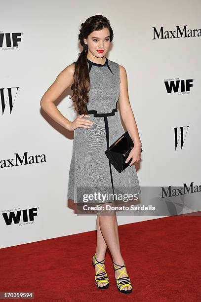 Actress Hailee Steinfeld attends the Max Mara and W Magazine cocktail party to honor the Women In Film Max Mara Face of the Future Awards recipient...