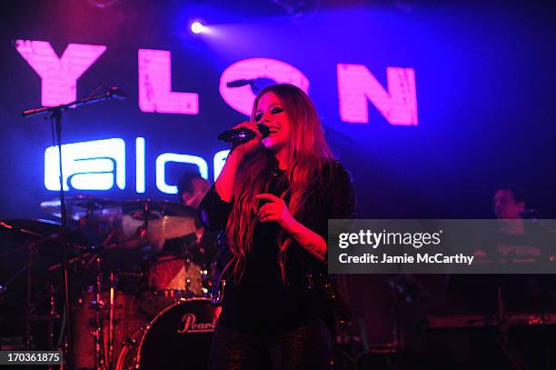 Avril Lavigne performs as NYLON And Aloft Hotels Celebrate The June/July Music Issue at the Highline Ballroom on June 11, 2013 in New York City.