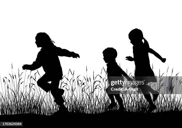 stockillustraties, clipart, cartoons en iconen met tallfinegrass - meisjes