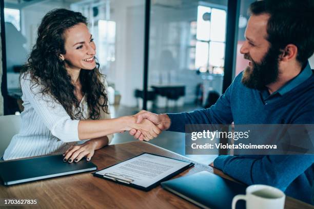 successful partnership. - recruiter stock pictures, royalty-free photos & images
