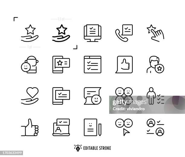 feedback line icon set. editable stroke. pixel perfect. - question mark icon editable stock illustrations