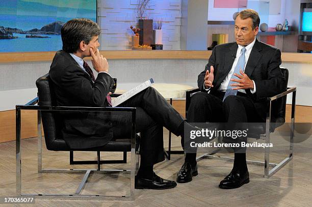 George Stephanopoulos interviews Speaker of the House John Boehner , June 10 for an interview to air on GOOD MORNING AMERICA, on TUESDAY, JUNE 11 on...